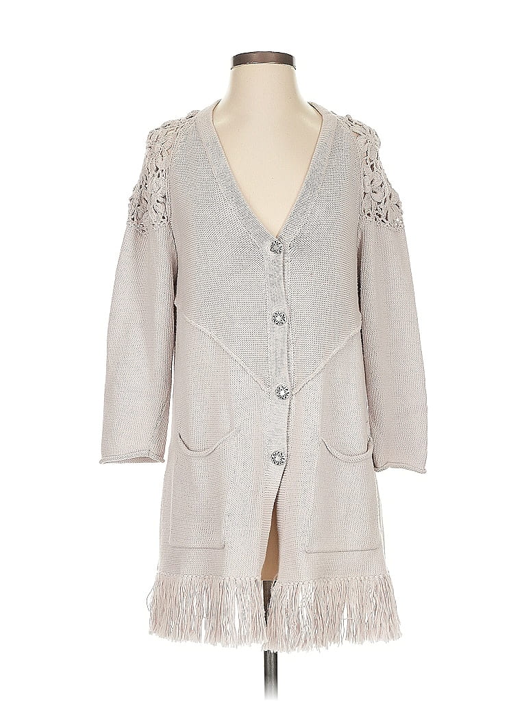 Akira 100% Cotton Gray Tan Cardigan Size S - photo 1