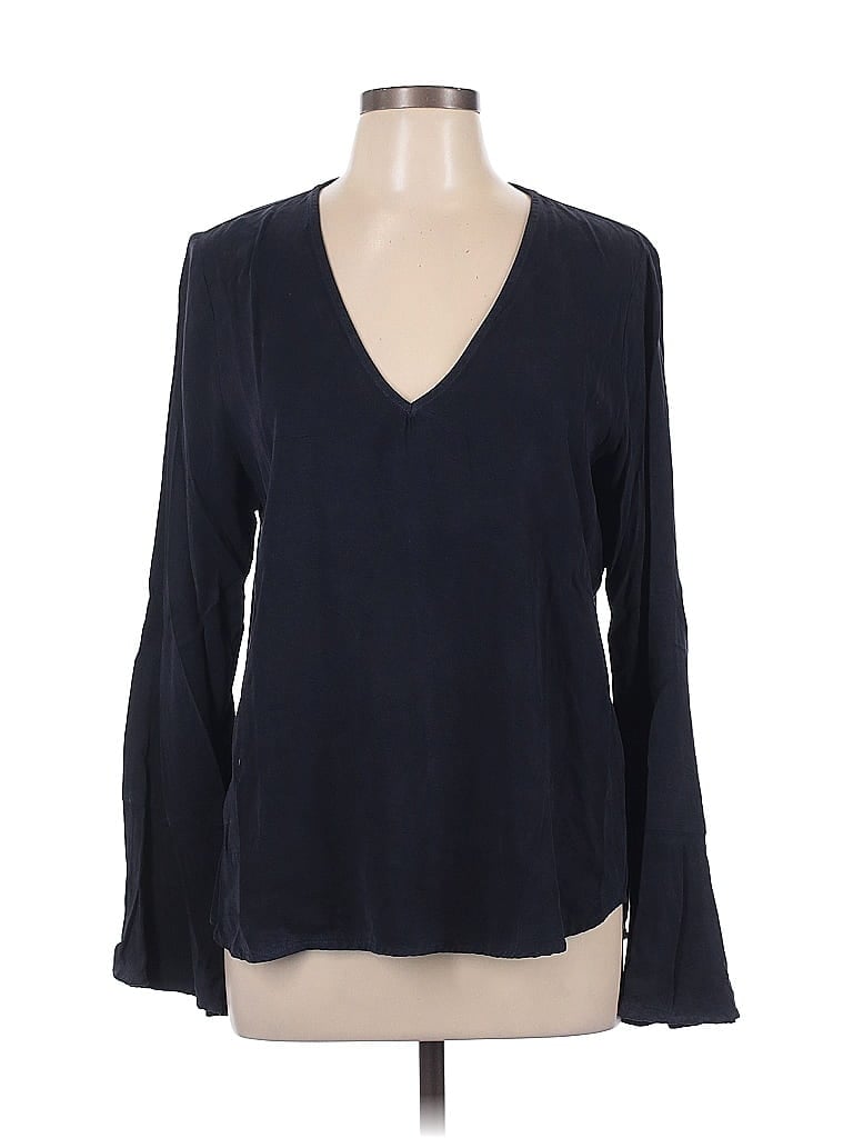 Pre-owned Maven West Long Sleeve Blouse In Blue