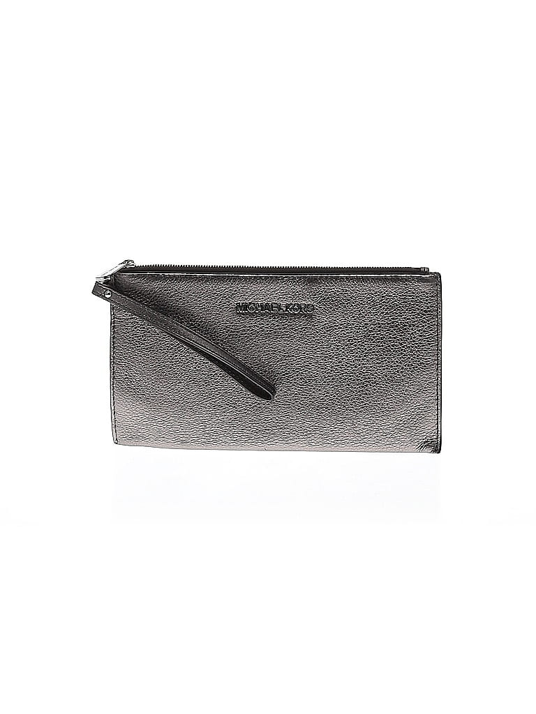 MICHAEL Michael Kors 100% Leather Silver Gray Leather Wristlet One size - photo 1