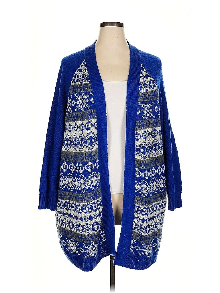 Woman Within 100% Acrylic Blue Cardigan Size 2X - photo 1