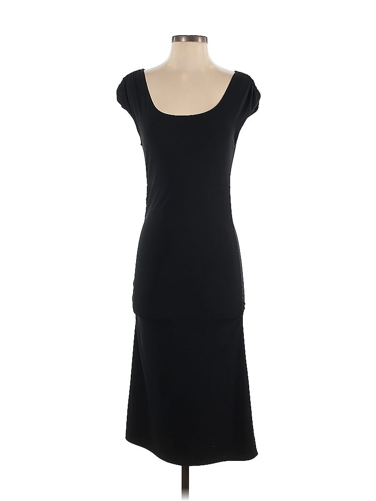 Moda International Solid Black Casual Dress Size S - photo 1