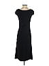 Moda International Solid Black Casual Dress Size S - photo 2