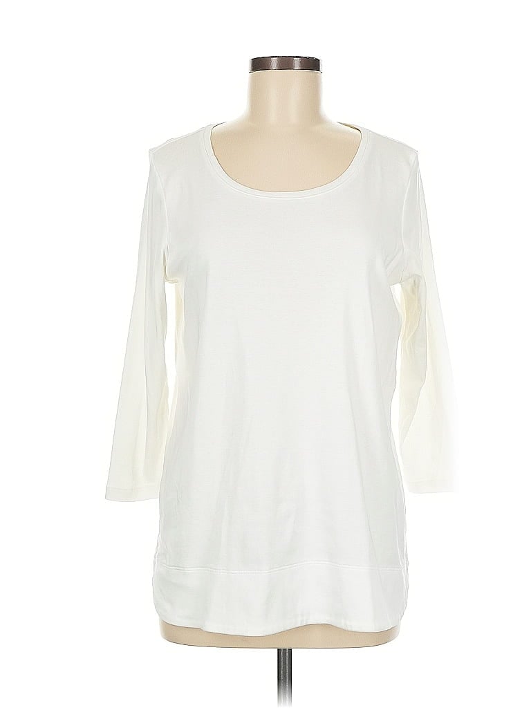 Pre-owned Jjill 3/4 Sleeve T-shirt In White