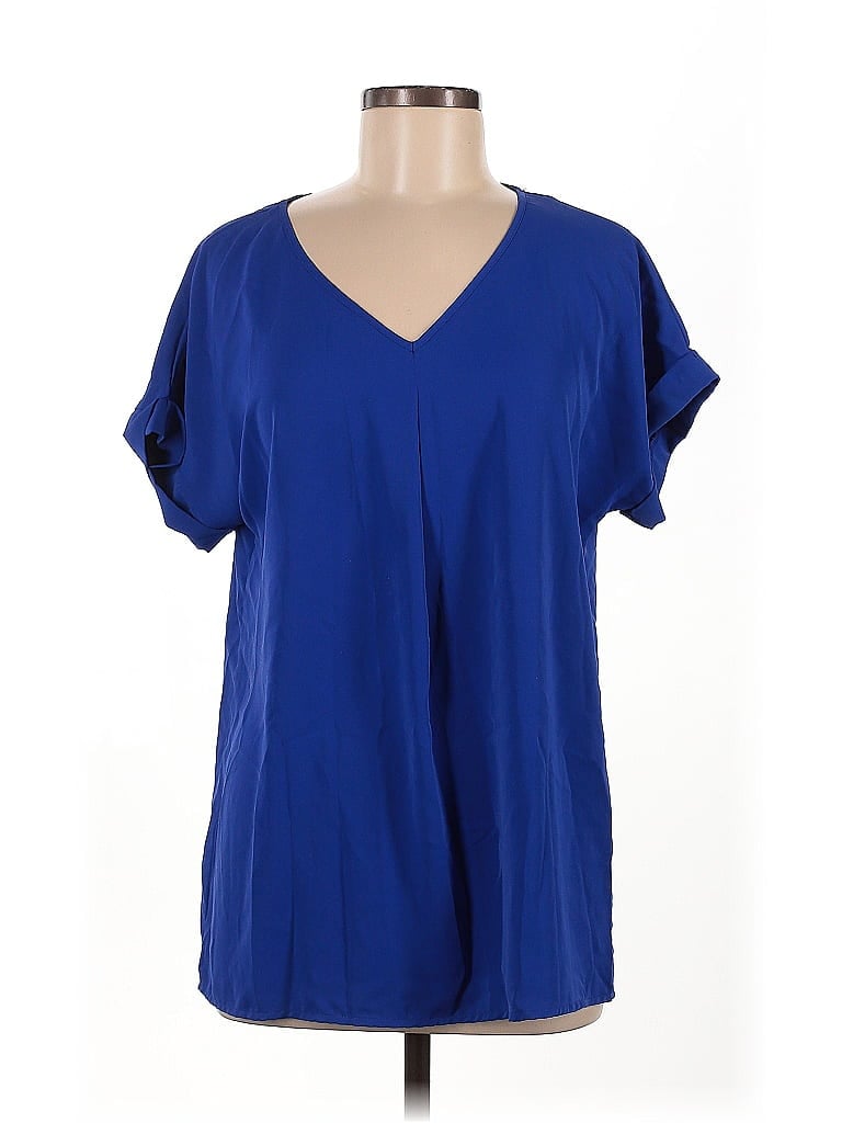 Pre-owned Assorted Brands Short Sleeve Blouse In Blue