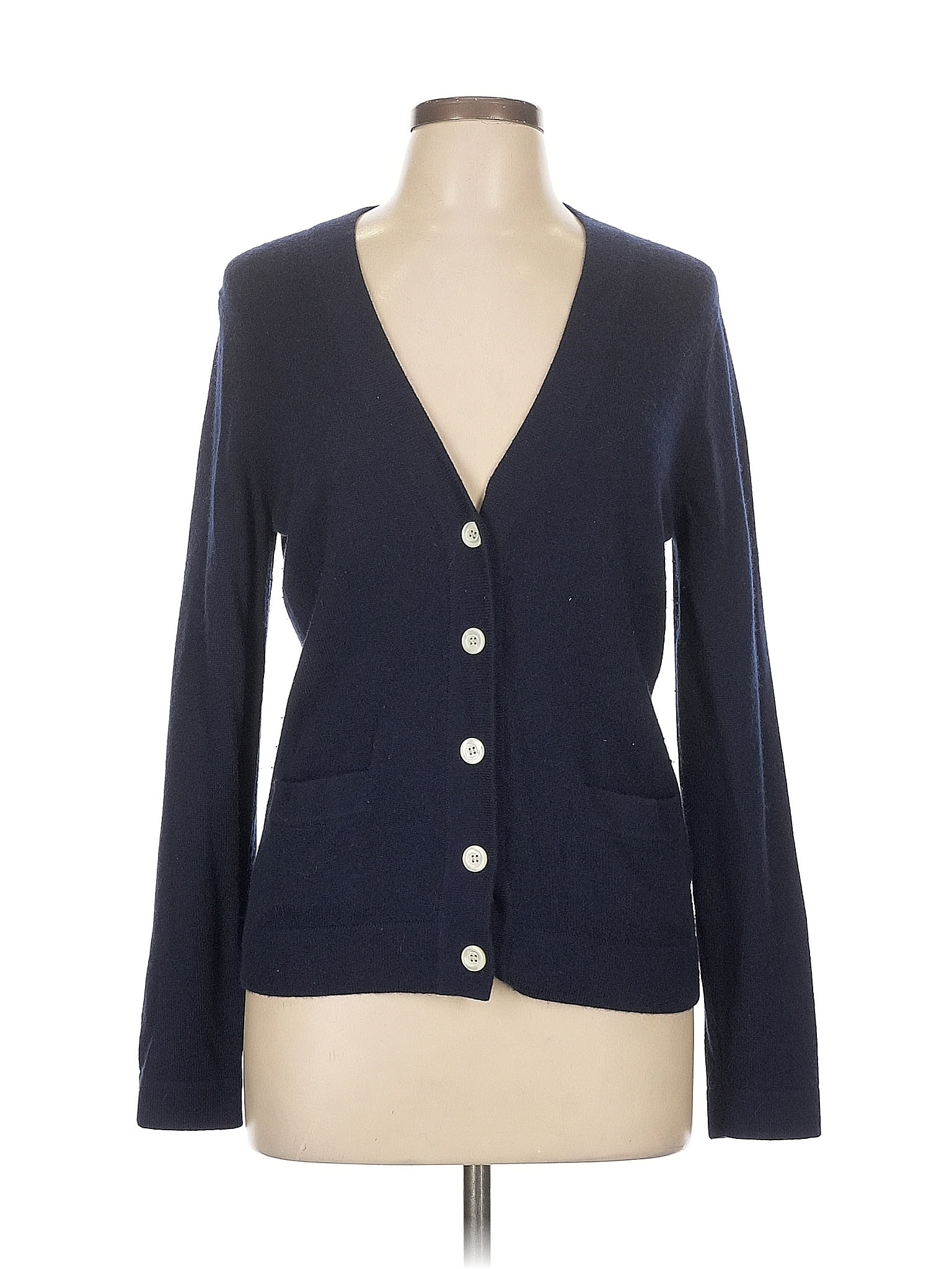 J.Crew 100% Cashmere Blue Cashmere Cardigan Size L