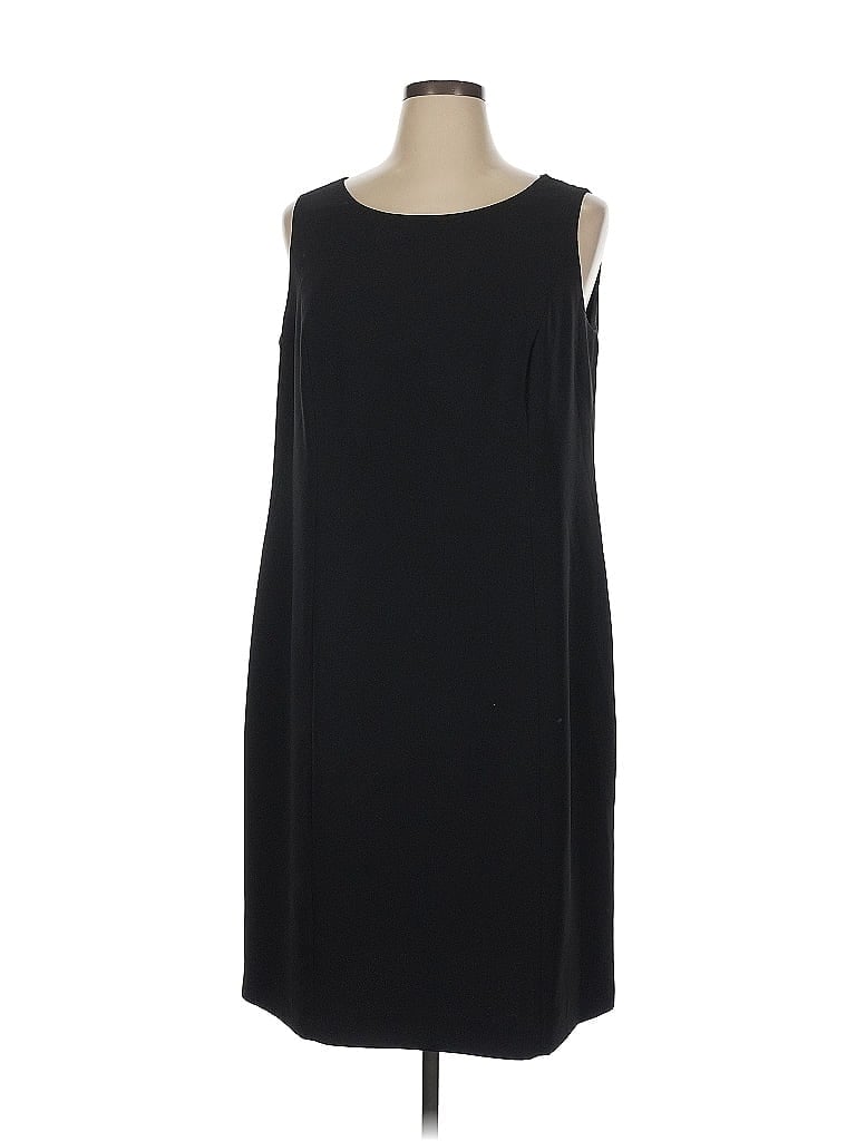 Jones Studio Solid Black Casual Dress Size 16 - photo 1