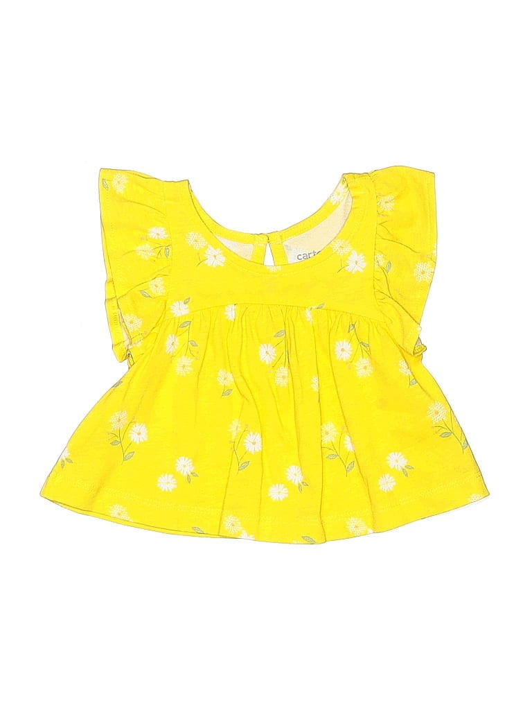 Carter's 100% Cotton Yellow Sleeveless Blouse Size 3-6 mo - photo 1