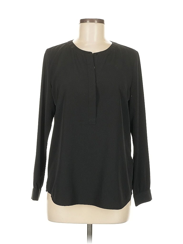 Pre-owned Nydj Long Sleeve Blouse In Black
