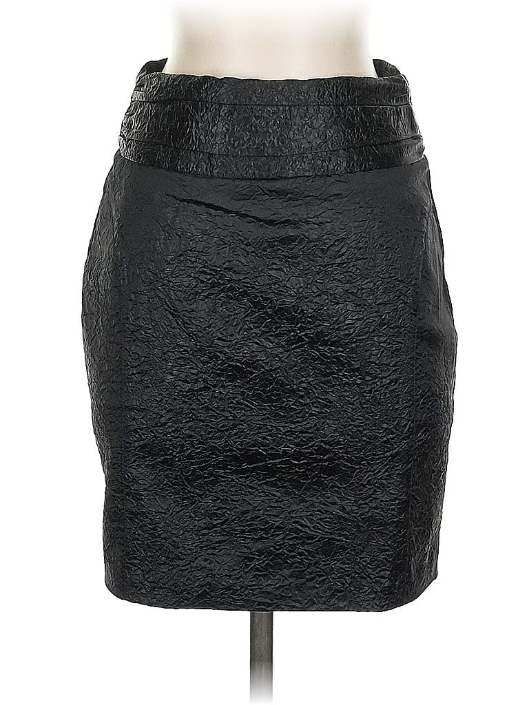 Pre-owned Ronny Kobo Faux Leather Skirt In Black