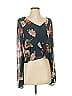 Aqua 100% Polyester Black 3/4 Sleeve Blouse Size 3 - photo 1