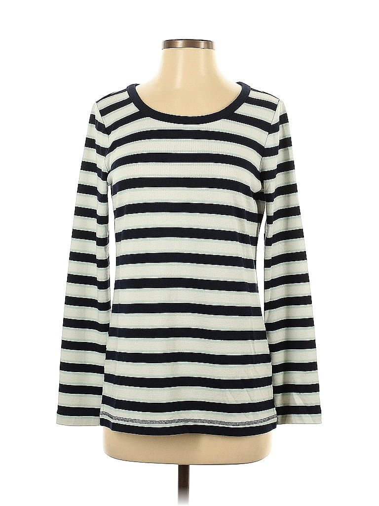 T by Talbots Stripes Ivory Pullover Sweater Size S - photo 1
