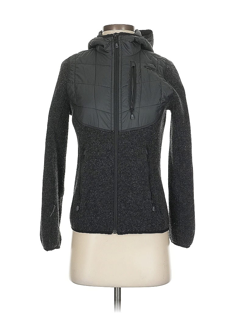 Pre-owned Jjill Zip Up Hoodie In Gray