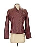 IMAN 100% Leather Burgundy Leather Jacket Size S - photo 1