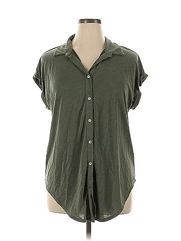 Green Envelope Short Sleeve Button-Down Shirt (view 1)
