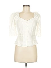 Something Navy Short Sleeve Blouse