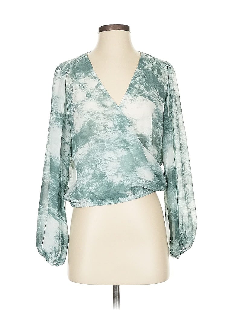 Pre-owned Astr 3/4 Sleeve Blouse In Blue