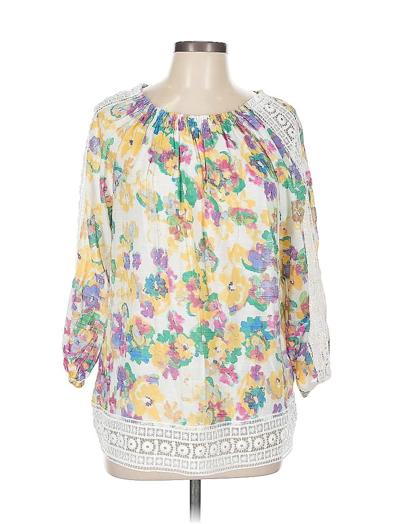 Pre-owned Hope & Harlow Long Sleeve Blouse In White