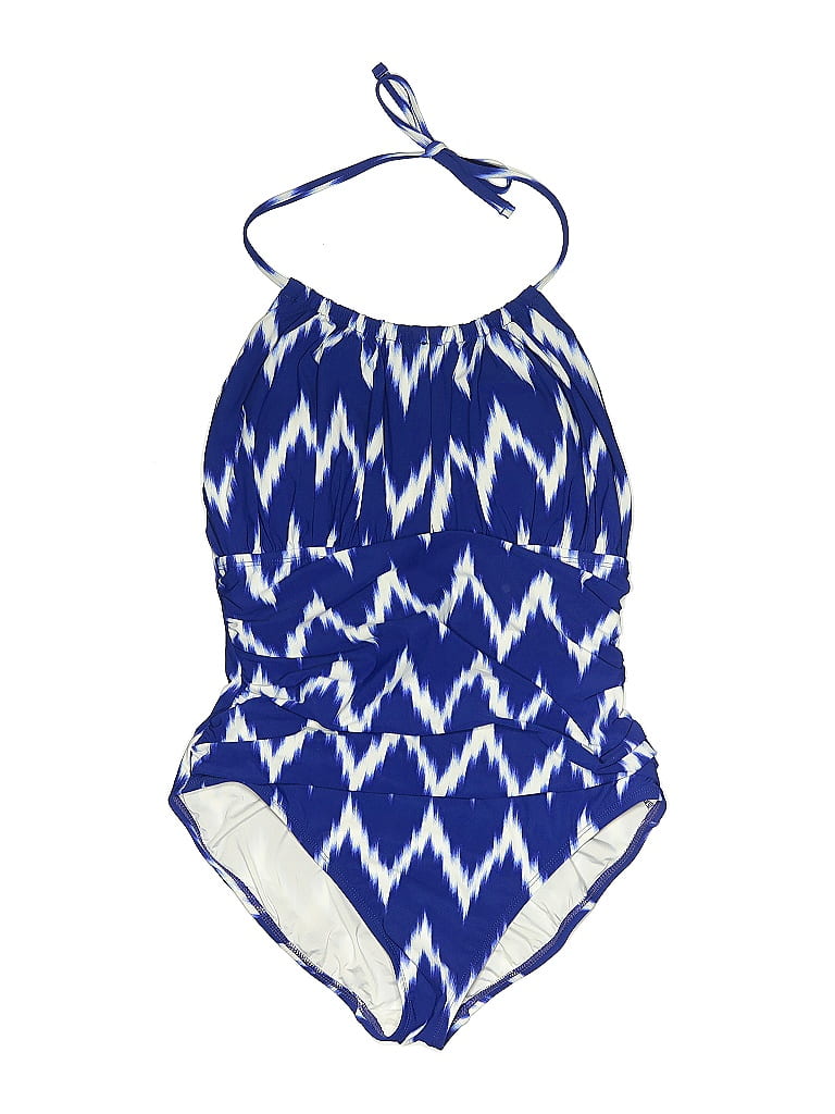 Maillot De Bain Vintage E.Stewart Bikini - Taille 12, Bleu Et Blanc - Années 70/80 ?
