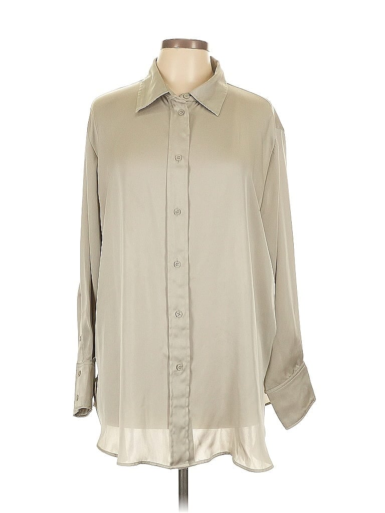 Pre-owned H&m Long Sleeve Blouse In Gold