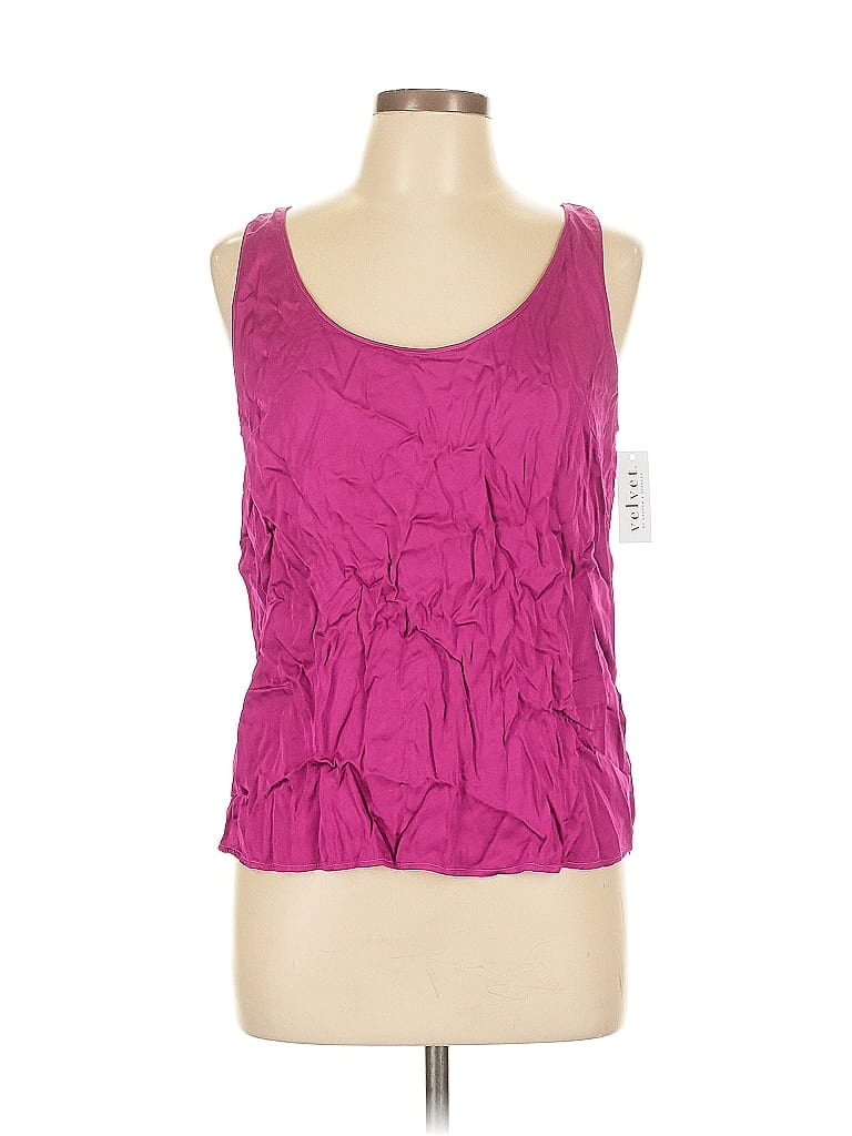 Pre-owned Velvet Tank Top Pink Halter Neckline Tops