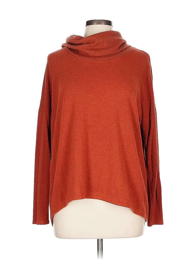 Lou & Grey for LOFT Orange Brown Turtleneck Sweater Size L - photo 1