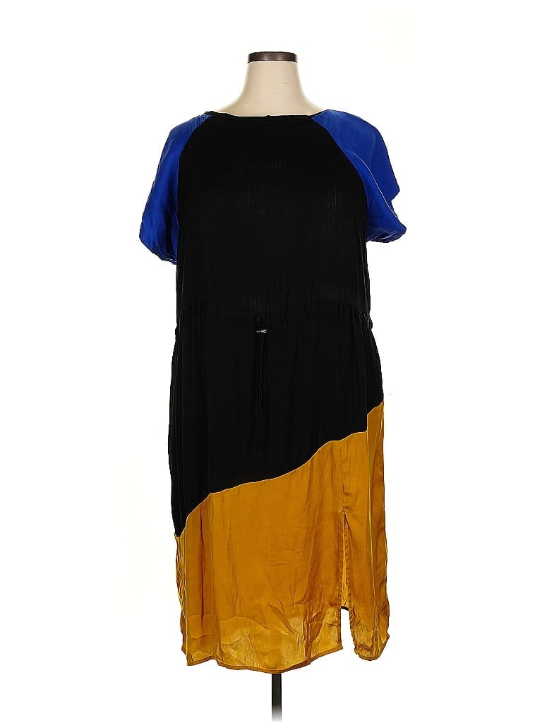 COR | Y 100% Polyester Color Block Blue Casual Dress Size 2X - photo 1