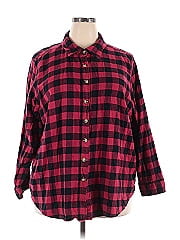 Woman Within Long Sleeve Button Down Shirt