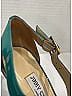 Jimmy Choo 100% Patent Leather Color Block Teal Wedges Size EU 39 1/2 - photo 9