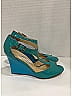 Jimmy Choo 100% Patent Leather Color Block Teal Wedges Size EU 39 1/2 - photo 10