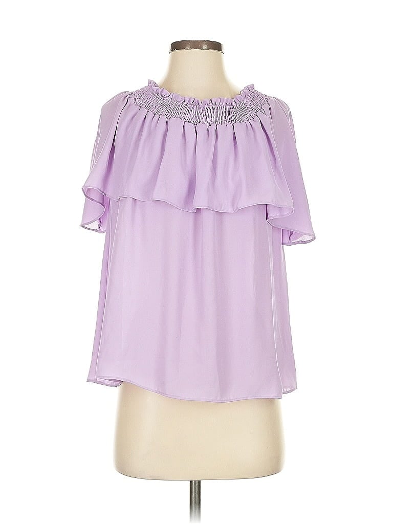 Pre-owned Adrienne 3/4 Sleeve Blouse In Purple