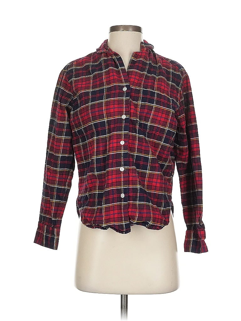 Pre-owned Gap Body Long Sleeve Button Down Shirt In Burgundy