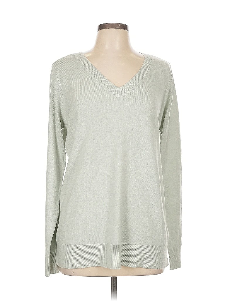 Pre-owned Croft & Barrow Pullover Sweater In Silver