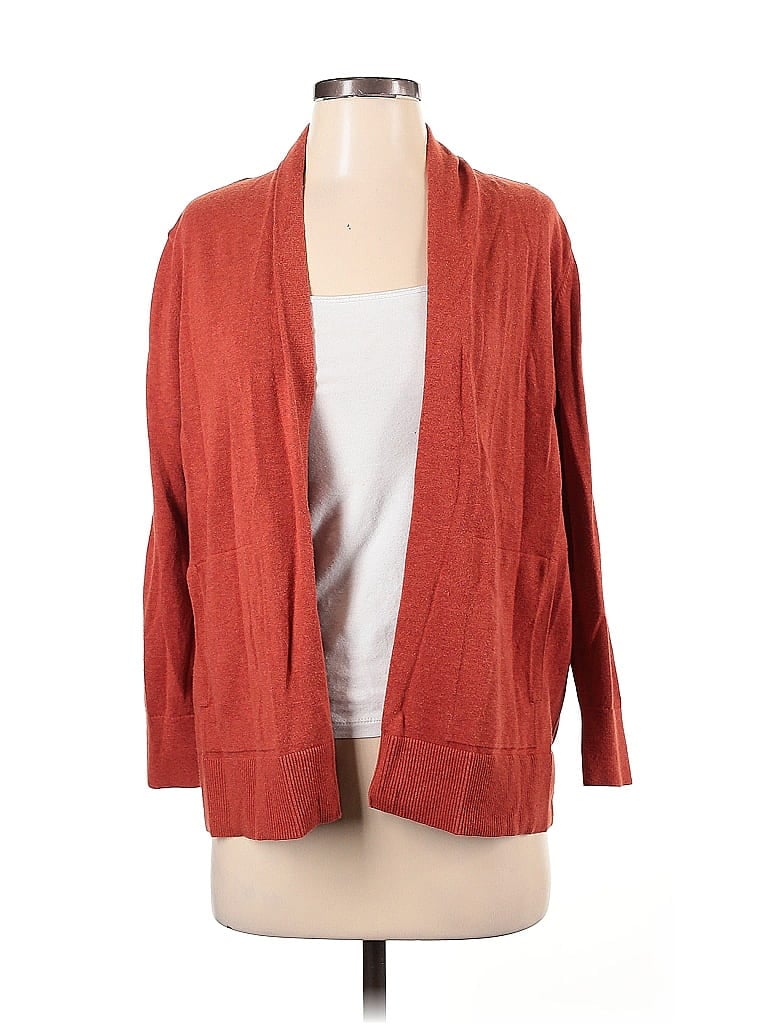 Pre-owned Lands' End Cardigan Sweater In Red