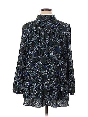 LOGO by Lori Goldstein Long Sleeve Button-Down Shirt (view 2)