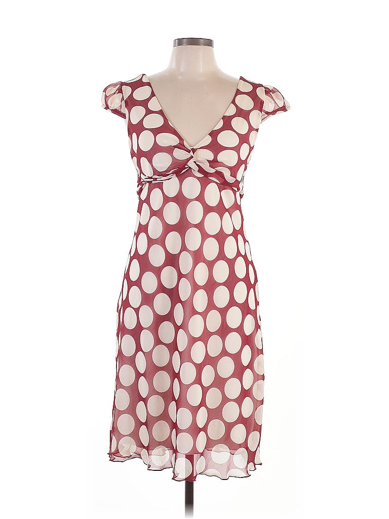 Speechless 100% Polyester Polka Dots Burgundy Cocktail Dress Size 11 - photo 1