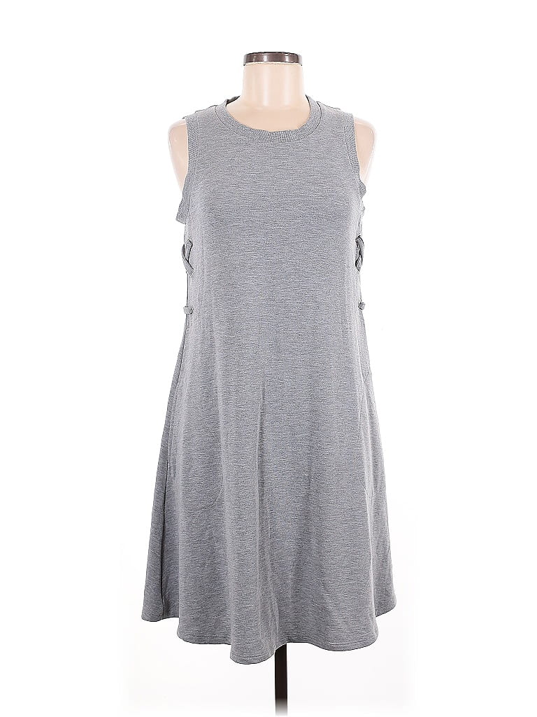 Spense Solid Gray Casual Dress Size M - photo 1