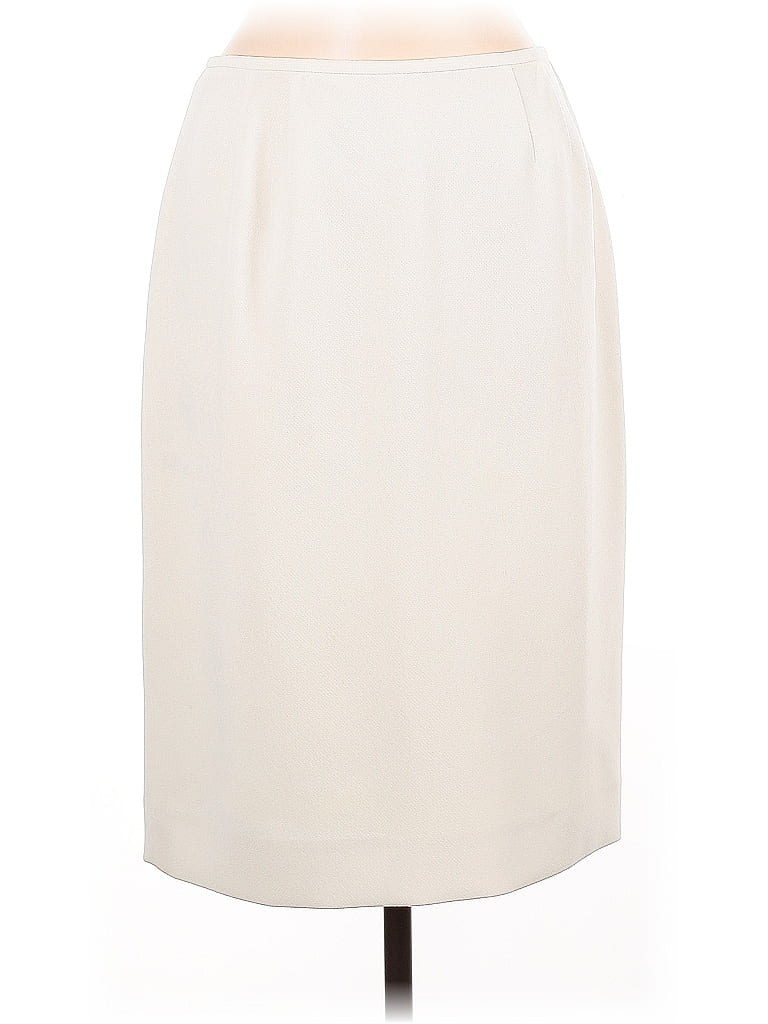 Pre-owned Le Suit Formal Skirt In White