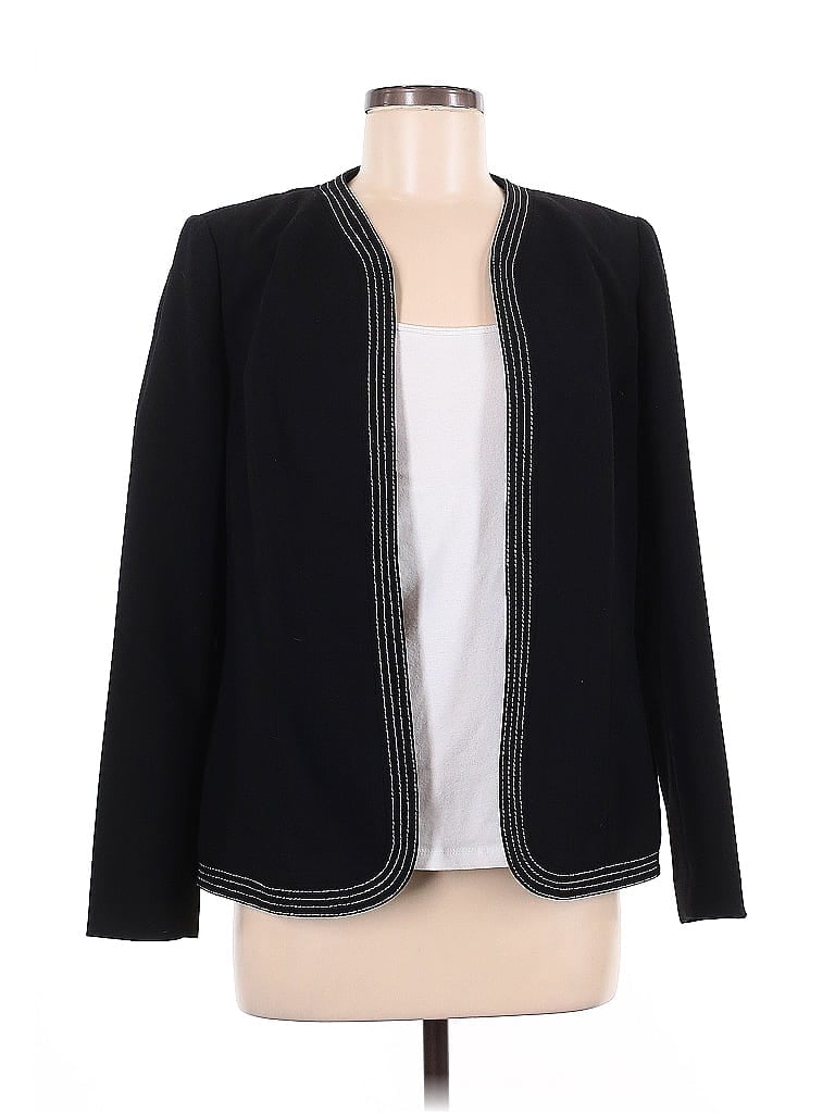 Le Suit 100% Polyester Black Blazer Size 6 - photo 1