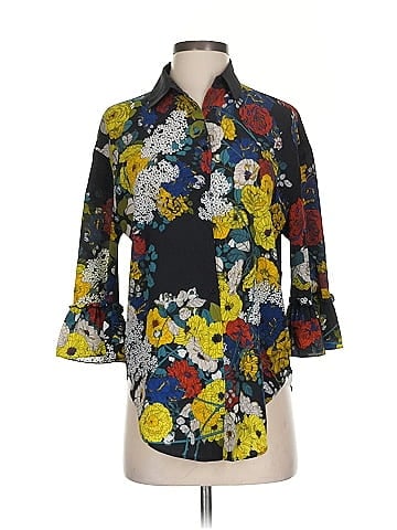 Sandro 3/4 Sleeve Silk Top (view 1)