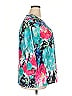 Roaman's 100% Polyester Floral Teal Green 3/4 Sleeve T-Shirt Size 18 - photo 4
