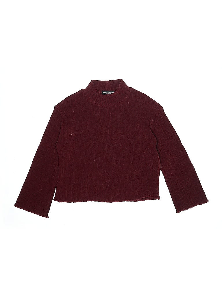 Click to view more detailed imagery on our partner's website Pre-owned Neon Rebels Kids' Turtleneck Sweater In Burgundy