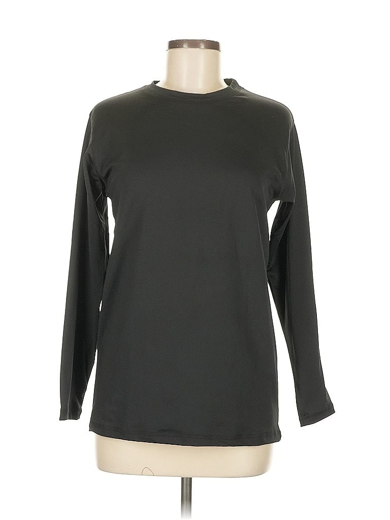 Click to view more detailed imagery on our partner's website Pre-owned Isotoner Long Sleeve Top Black Crew Neck Tops