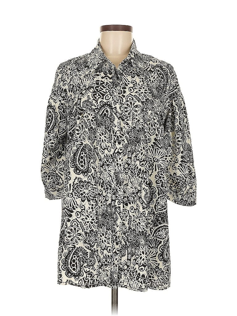 Pre-owned Gracia 3/4 Sleeve Blouse In White