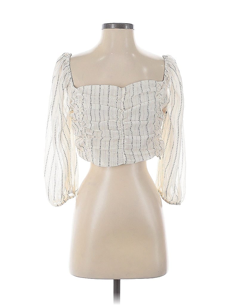 Pre-owned Reset 3/4 Sleeve Blouse In Brown