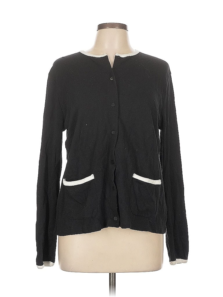 Pre-owned Jones New York Sport Cardigan Sweater In Black