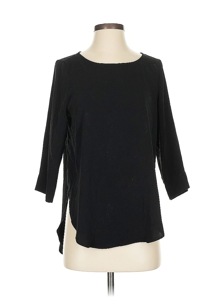 Pre-owned Naked Zebra 3/4 Sleeve Top Black Boatneck Tops