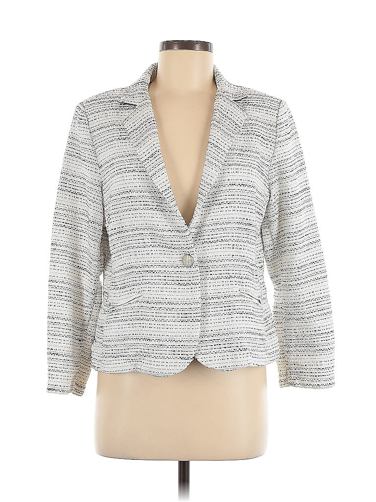 Pre-owned Cabi Blazer Jacket In Silver