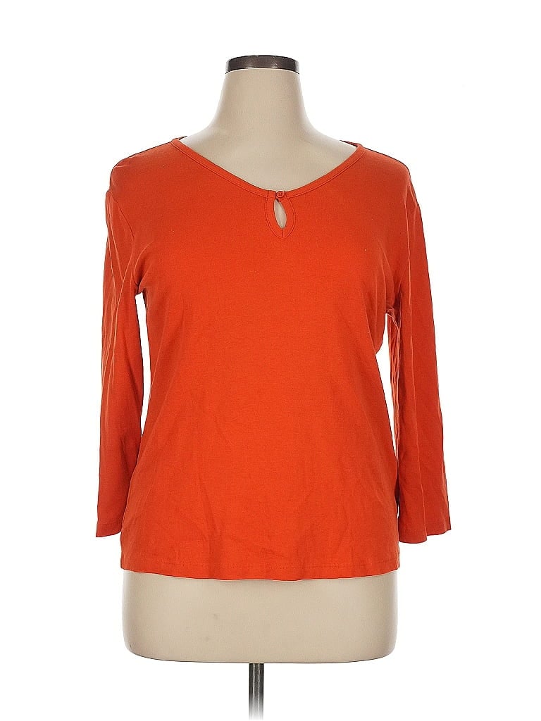 Anne Klein Sport Orange 3/4 Sleeve T-Shirt Size XL - photo 1