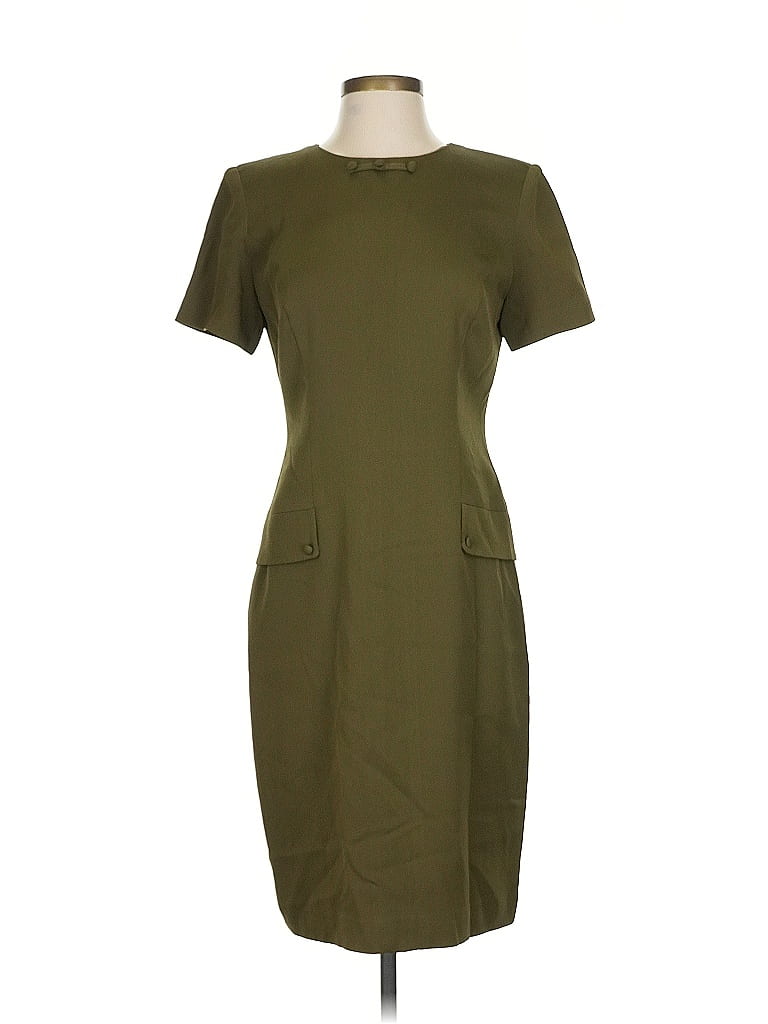 Donna Morgan Solid Green Casual Dress Size 4 - photo 1