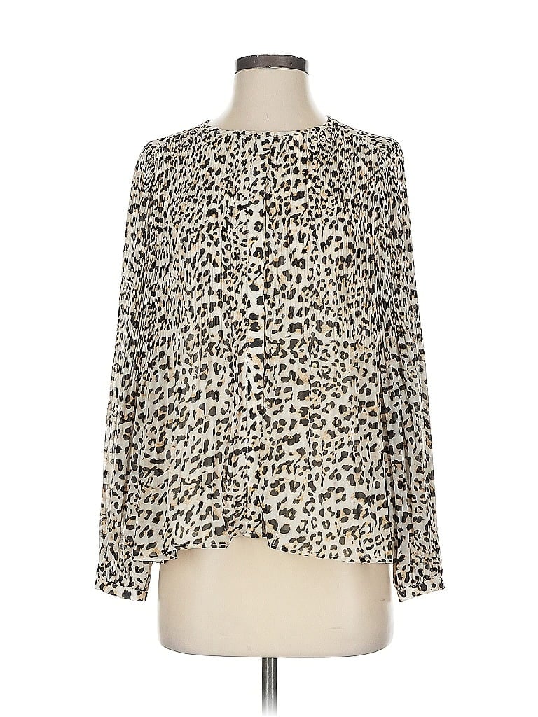 Pre-owned Banana Republic Long Sleeve Blouse In White